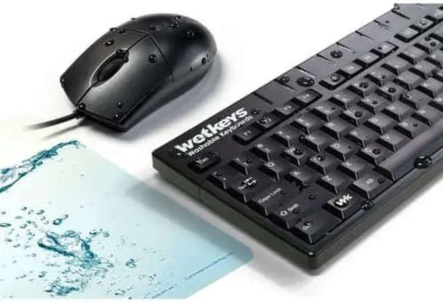 Main image of WetKeys Complete Waterproof Bundle with Keyboard, Mouse, and Mousepad | BDWKABS04-BK