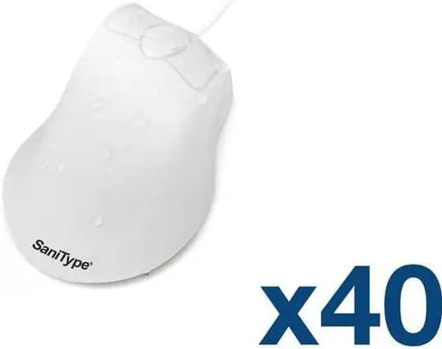 Main image of Case of (40) OMST0C01-W - SaniType Professional-grade Ergonomic Optical Washable Mouse with 3-button Scroll (USB/PS2) (White) | OMST0C01-W-C40