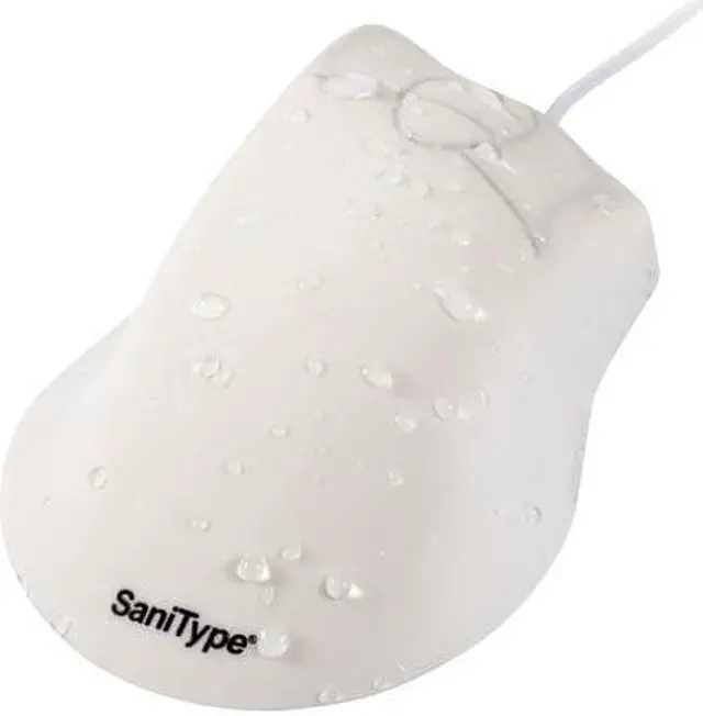Main image of Case of (10) OMST0C01-W - SaniType Professional-grade Ergonomic Optical Washable Mouse with 3-button Scroll (USB/PS2) (White) | OMST0C01-W-C10
