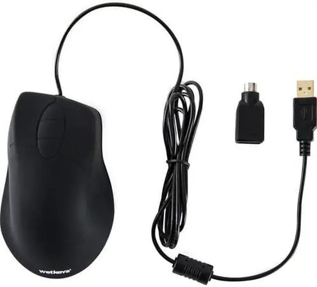 Main image of Case of (10) OMWK0C01-BK - WetKeys Professional-grade Ergonomic Optical Waterproof Mouse with 3-button Scroll (USB/PS2) (Black) | OMWK0C01-BK-C10