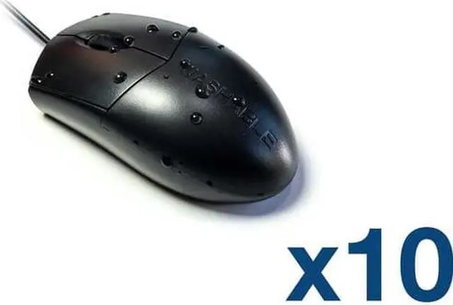 Main image of Case of (10) OMWKABS04-BK - WetKeys Professional-grade Optical Waterproof Mouse with Scroll-wheel (USB) (Black) | OMWKABS04-BK-C10