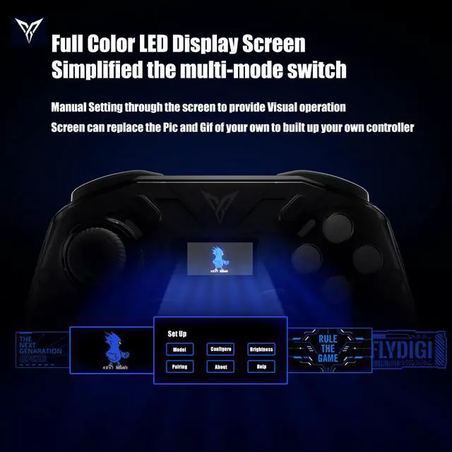 Alt view image 5 of 7 - Flydigi Apex 3 Elite Gaming Controller, Innovative Force Feedback Trigger, Full-Color LED Display Screen, Hybrid 8 Direction D-Pad, Multi-Platform Controller for PC, Android, IOS, TV Box Ect. Gray