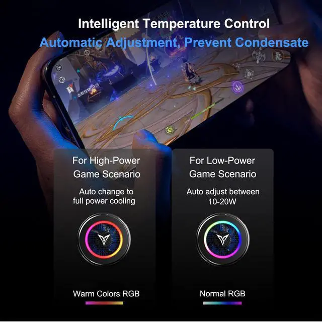 Alt view image 5 of 6 - Flydigi B6X Magnetic Cellphone Cooler, Powerful 20W Intelligent Frequency Conversion Temperature Control, Prevent Condensate, Larger 36x36mm Cooling Area, Portable Cooling Fan for Phone/Tablet/Ipad