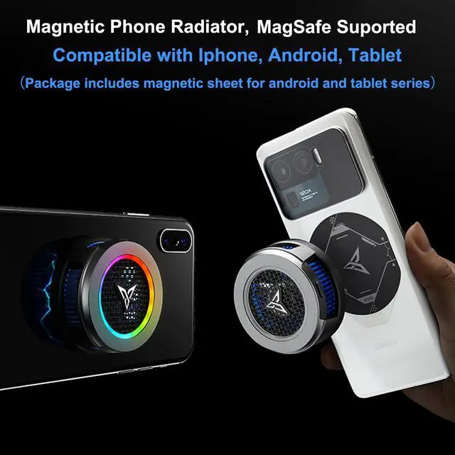 Alt view image 4 of 6 - Flydigi B6X Magnetic Cellphone Cooler, Powerful 20W Intelligent Frequency Conversion Temperature Control, Prevent Condensate, Larger 36x36mm Cooling Area, Portable Cooling Fan for Phone/Tablet/Ipad