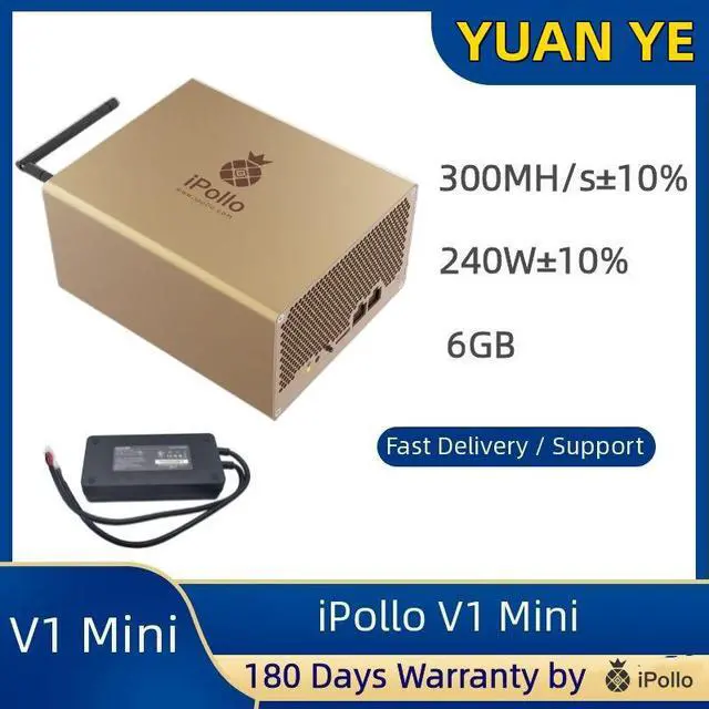 Main image of New iPollo V1 Mini Miner ETH Miner 300MH+-10% With PSU and Power Cord
