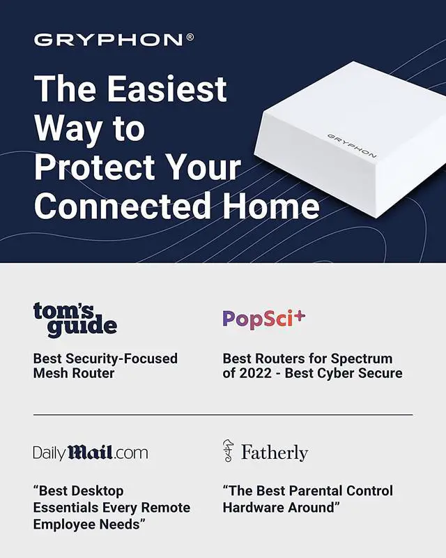 Alt view image 7 of 7 - Gryphon Guardian Mesh WiFi Router  Parental Control System with Next-Gen Firewall & Content Filters  500Mbps, up to 1800 sq. ft. Coverage per Mesh Router  Replace or Add-to Existing Network