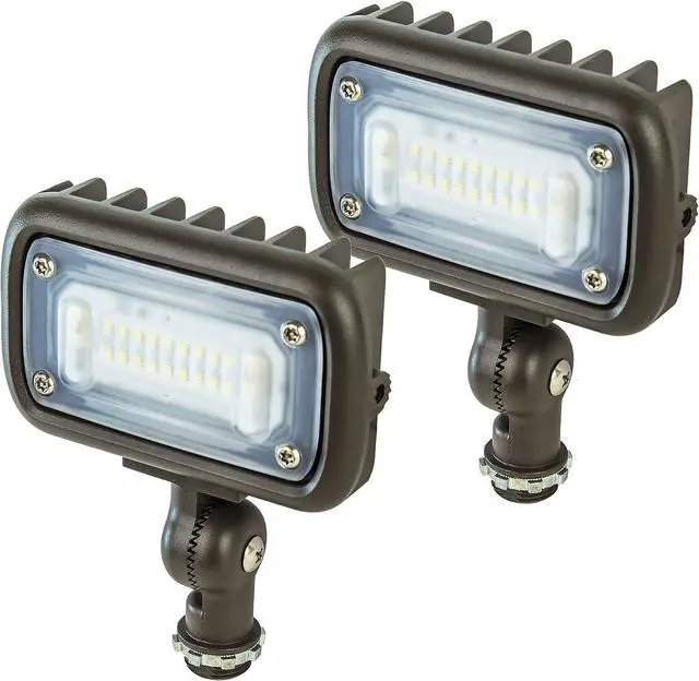 Main image of Newhouse Lighting WW15BRZ-2 16-Watt Outdoor Die-Cast Aluminum LED Wall Wash Flood, Weatherproof Landscape Lighting 1500 Lumens, 3000K Warm White, 120-277V, 1/2" Knuckle Mount, Bronze, 2-Pack