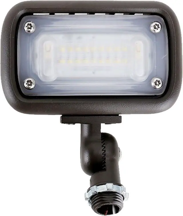 Alt view image 2 of 6 - Newhouse Lighting WW15BRZ-2 16-Watt Outdoor Die-Cast Aluminum LED Wall Wash Flood, Weatherproof Landscape Lighting 1500 Lumens, 3000K Warm White, 120-277V, 1/2" Knuckle Mount, Bronze, 2-Pack
