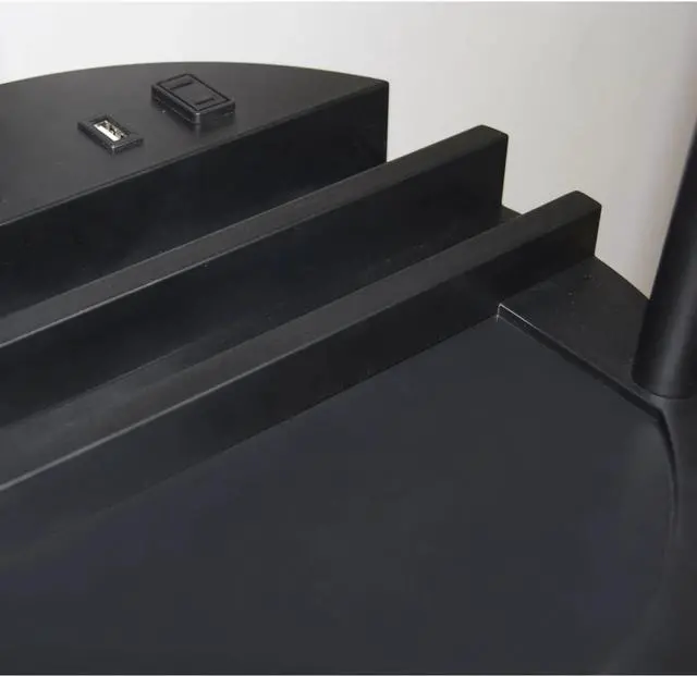 Alt view image 6 of 7 - Adesso 3116-01 USB & AC Charging Station Floor Night Lamp with 2 Storage Shelves and Device Holders Black, 63"