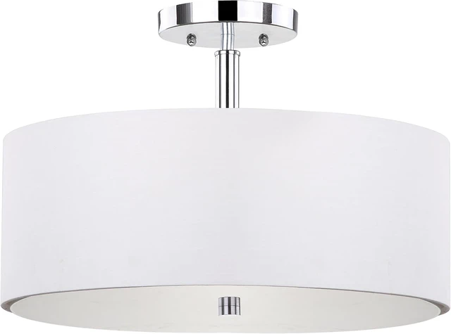 Alt view image 6 of 6 - SAFAVIEH Clara 3-Light Flush Mount, 16" White/Chrome LIT4192A