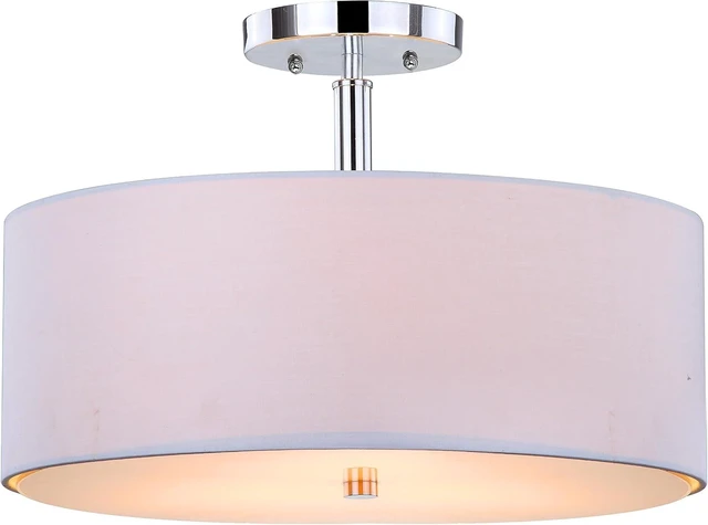 Main image of SAFAVIEH Clara 3-Light Flush Mount, 16" White/Chrome LIT4192A