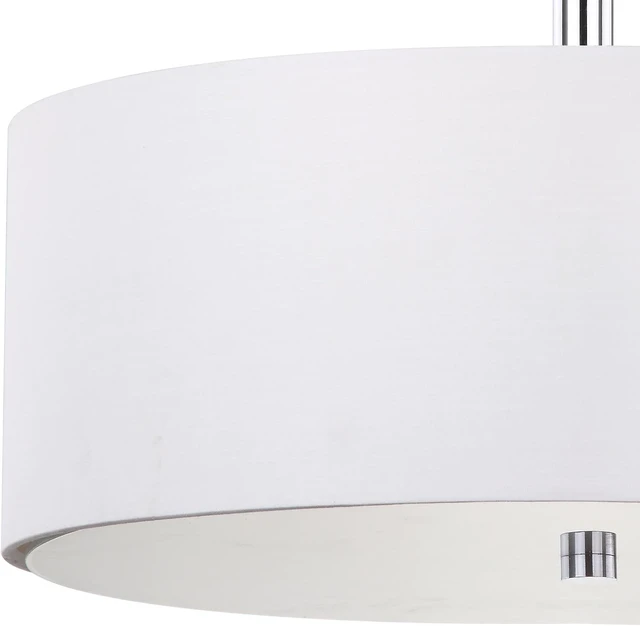 Alt view image 3 of 6 - SAFAVIEH Clara 3-Light Flush Mount, 16" White/Chrome LIT4192A