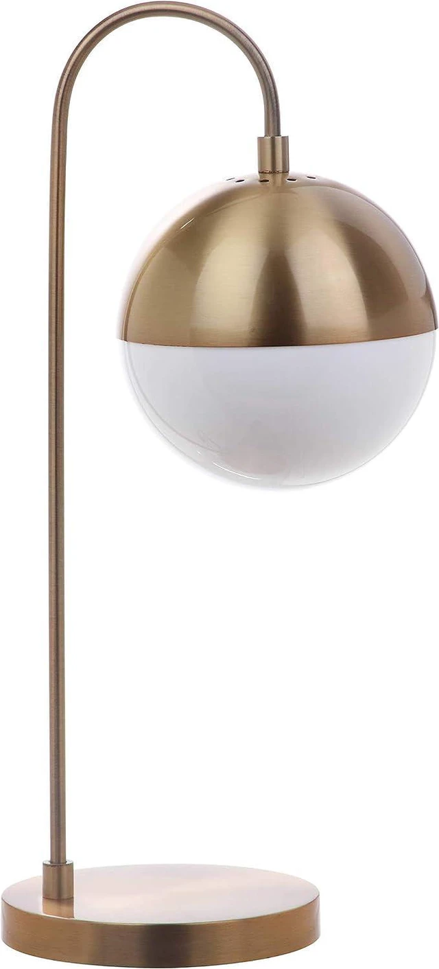 Alt view image 6 of 6 - SAFAVIEH Lighting Collection Cappi Modern Brass Gold Orb 21-inch Bedroom Living Room Home Office Desk Dorm Study Nightstand Task Table Lamp (LED Bulb Included)