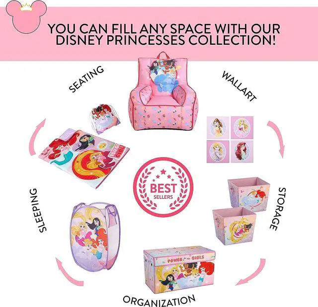 Alt view image 7 of 7 - Disney Princess Adjustable Swivel Mesh Rolling Desk Chair, for Kids, Teens and Adults