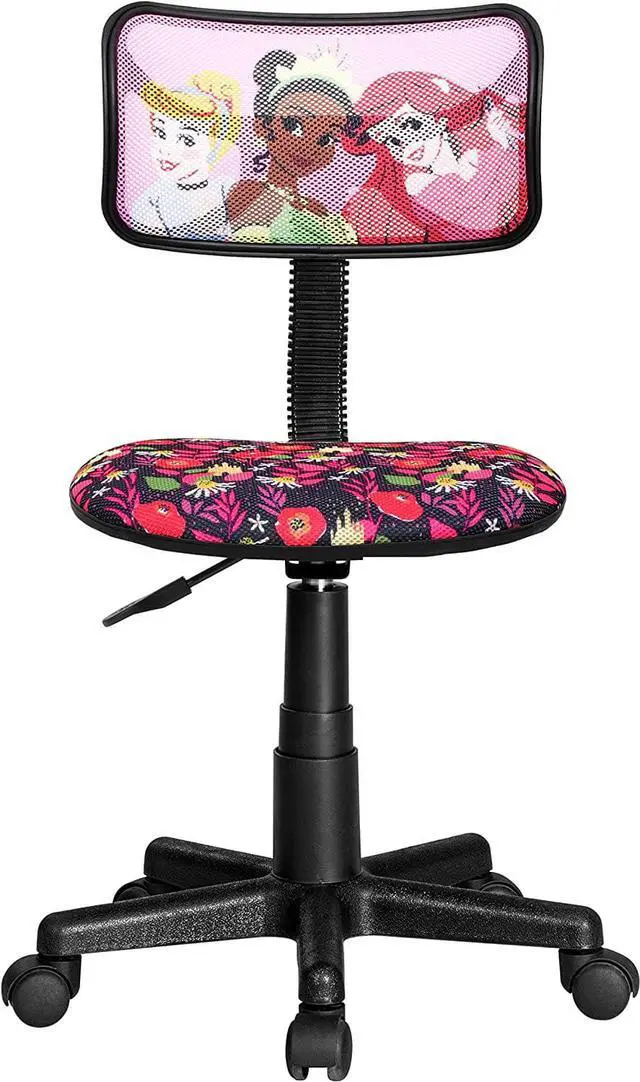 Alt view image 3 of 7 - Disney Princess Adjustable Swivel Mesh Rolling Desk Chair, for Kids, Teens and Adults