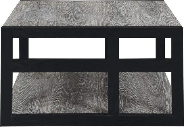 Alt view image 5 of 7 - Convenience Concepts Monterey Square Coffee Table with Shelf, Weathered Gray/Black