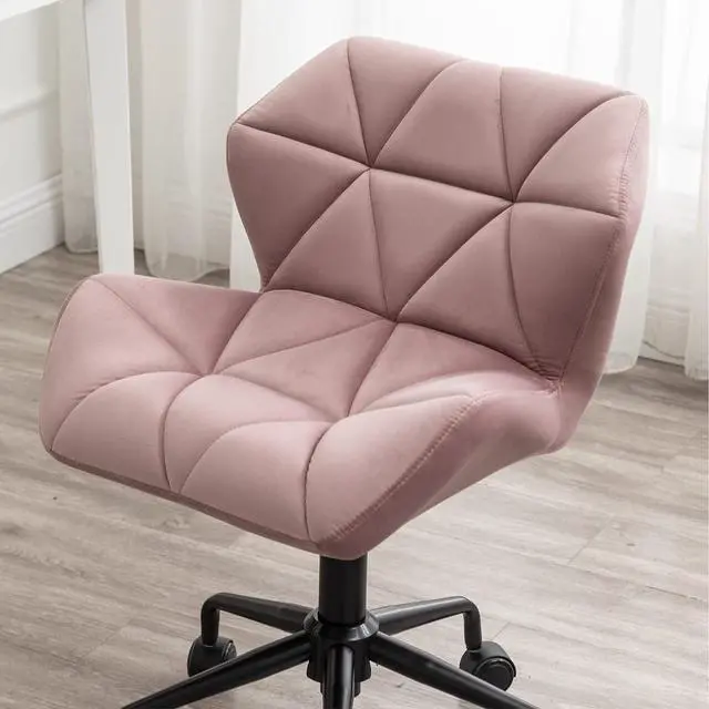 Alt view image 6 of 7 - Roundhill Furniture Eldon Diamond Tufted Adjustable Swivel Office Chair, Mauve
