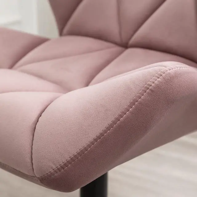 Alt view image 7 of 7 - Roundhill Furniture Eldon Diamond Tufted Adjustable Swivel Office Chair, Mauve