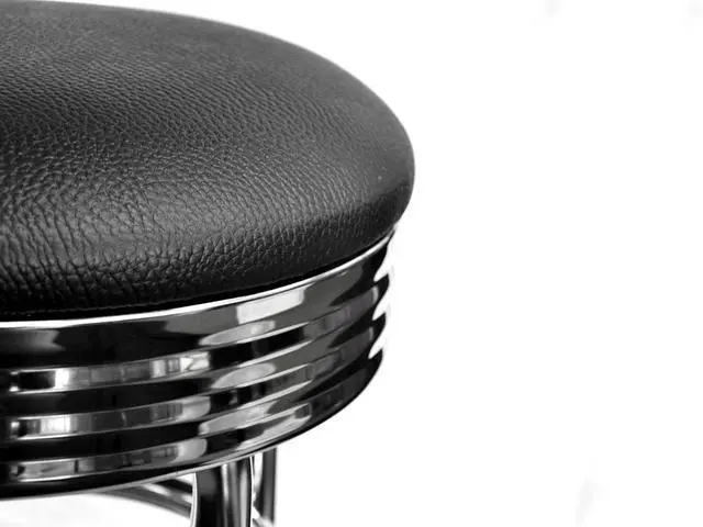 Alt view image 4 of 7 - TRINITY Heavy Duty 30-Inch Backless Swivel Bar Stool for Kitchen, Garage, or Workshop, Chrome Finish with Faux Leather Seat, 2 Pack, Black