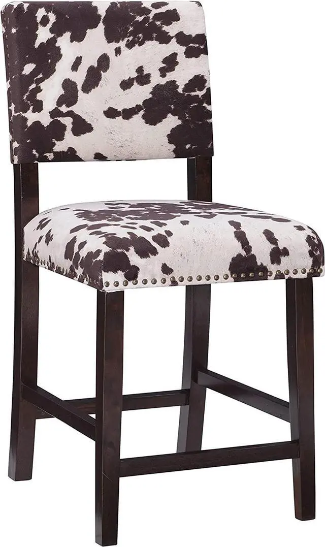 Main image of Linon Udder Madness Corey Counter Stool, 19"W x 22.25"D x 38.75"H, Manhattan Stain