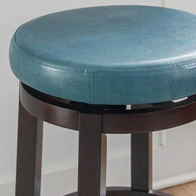 Alt view image 4 of 7 - Linon Maya Counter, Brown Stool, 24", Teal
