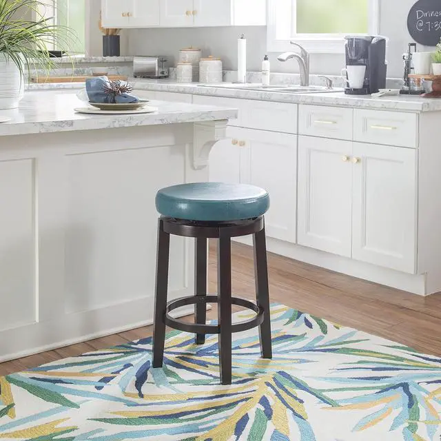 Alt view image 5 of 7 - Linon Maya Counter, Brown Stool, 24", Teal