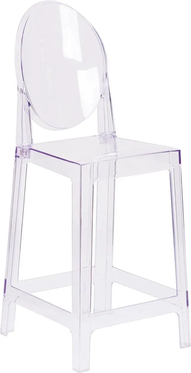 Main image of Flash Furniture Revna Ghost Counter Stool with Oval Back in Revna Transparent Crystal