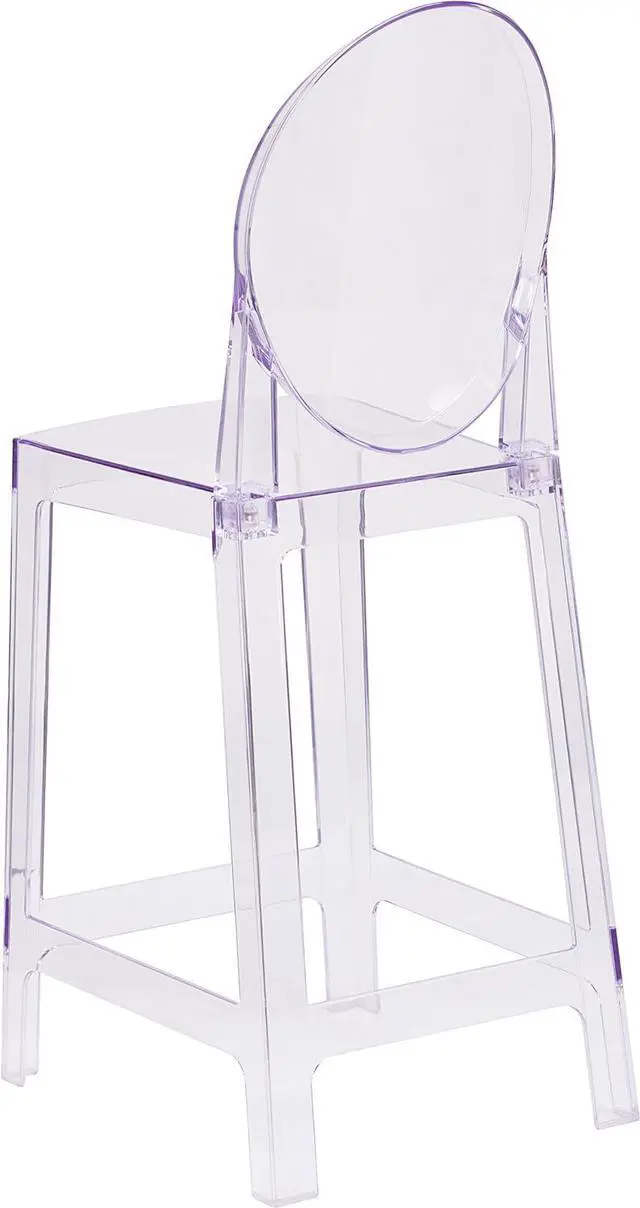 Alt view image 5 of 6 - Flash Furniture Revna Ghost Counter Stool with Oval Back in Revna Transparent Crystal