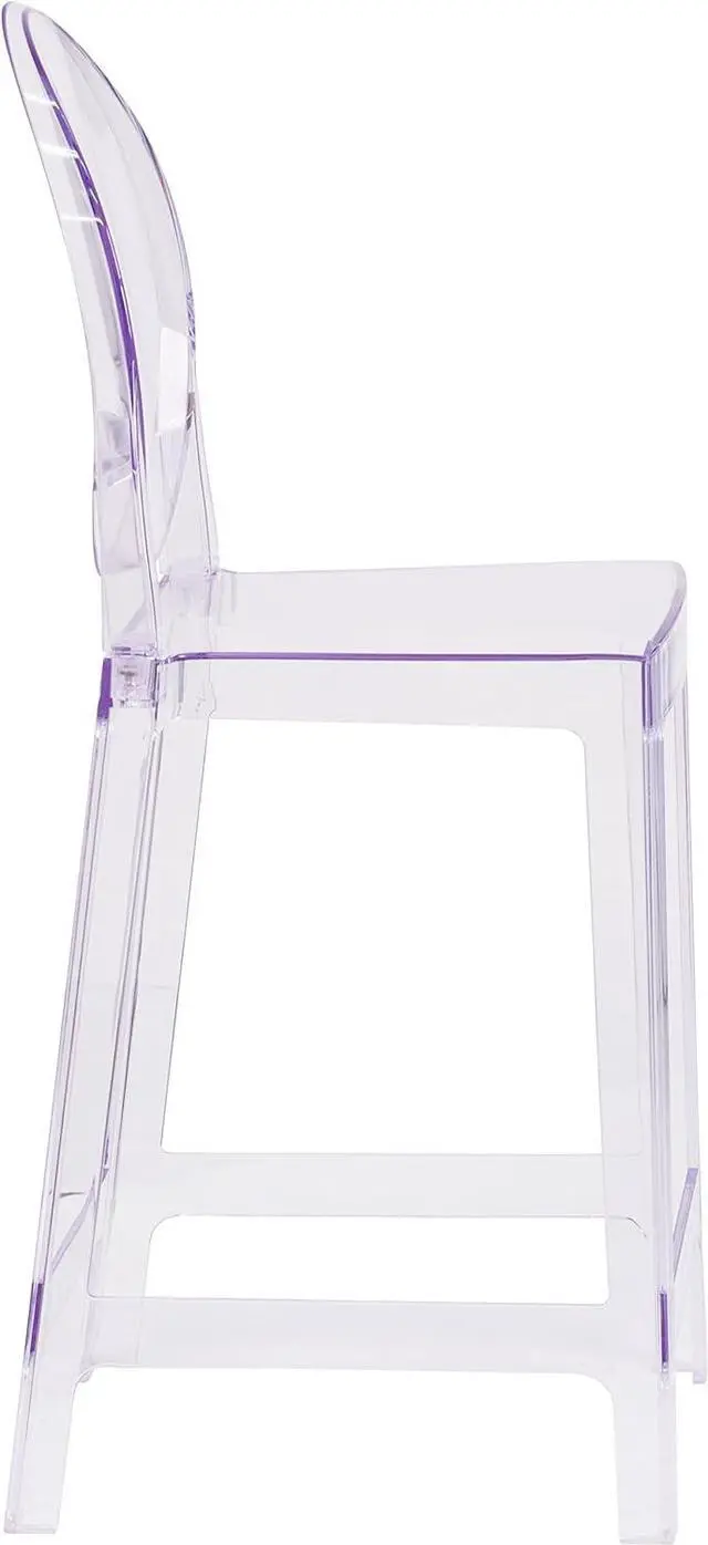 Alt view image 6 of 6 - Flash Furniture Revna Ghost Counter Stool with Oval Back in Revna Transparent Crystal