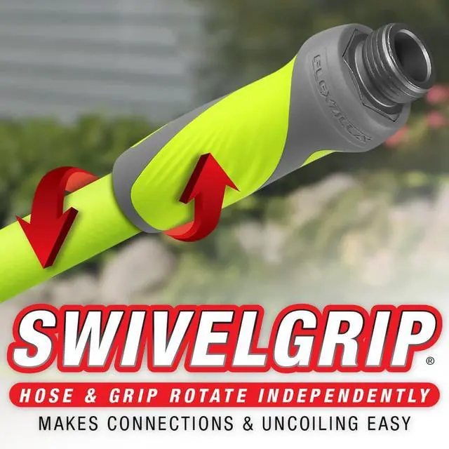 Alt view image 4 of 7 - Flexzilla Garden Hose with SwivelGrip, 5/8 in. x 75 ft., Heavy Duty, Lightweight, Drinking Water Safe, ZillaGreen - HFZG575YWS-E