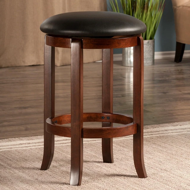 Alt view image 2 of 7 - Winsome Walcott Swivel Bar Stool, 24", Walnut