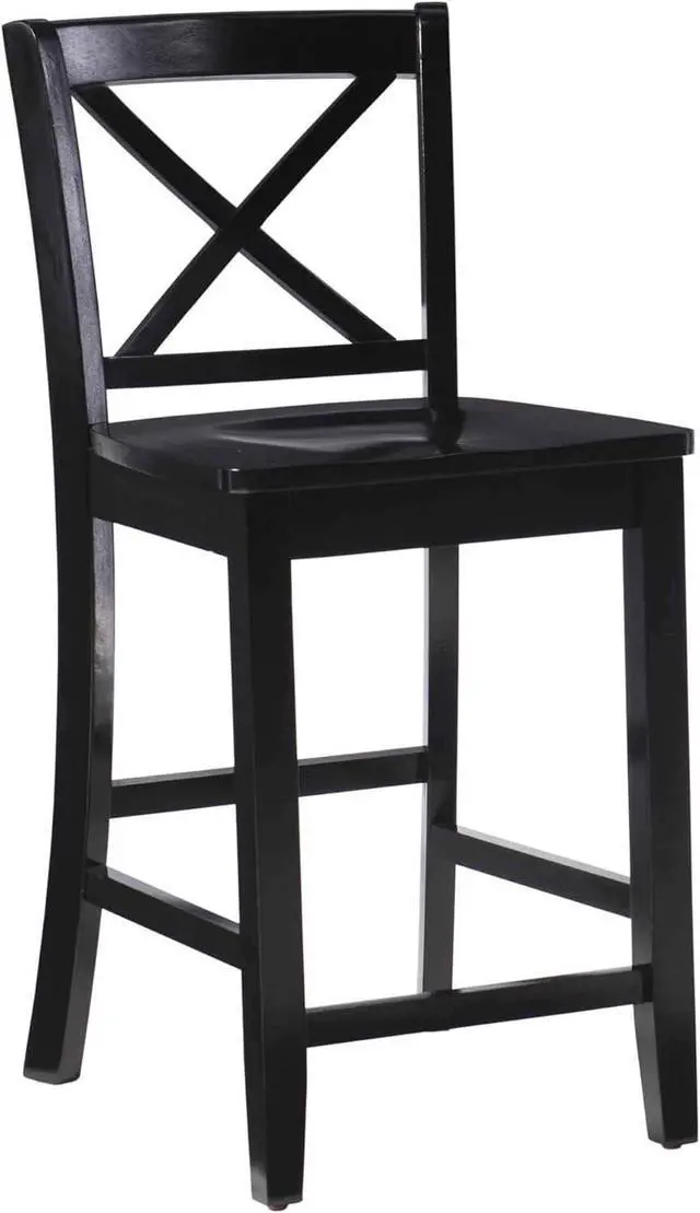 Main image of Linon Home Dcor Black X Back Counter Stool, 16" W x 17.91" D x 37.01" H