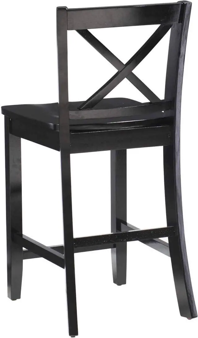 Alt view image 4 of 7 - Linon Home Dcor Black X Back Counter Stool, 16" W x 17.91" D x 37.01" H