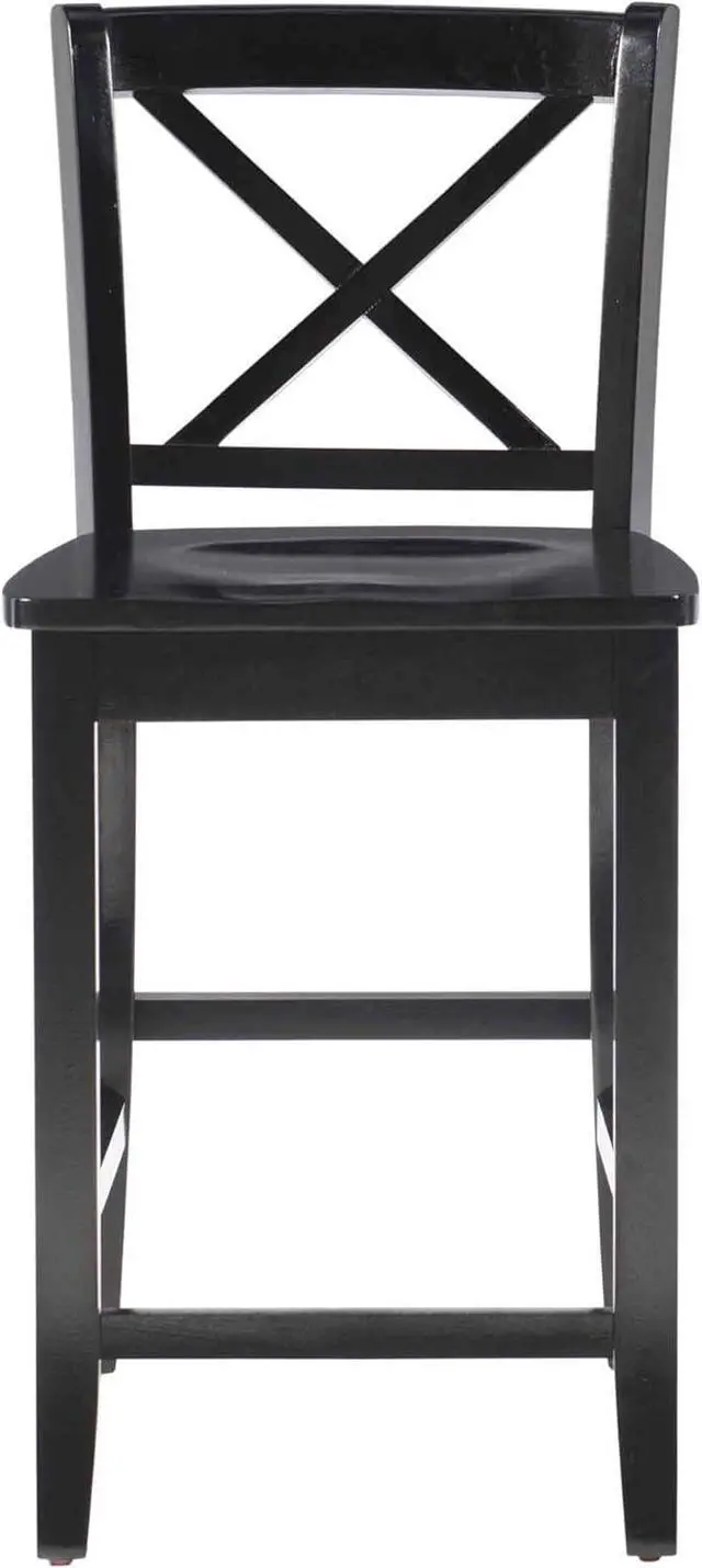 Alt view image 6 of 7 - Linon Home Dcor Black X Back Counter Stool, 16" W x 17.91" D x 37.01" H
