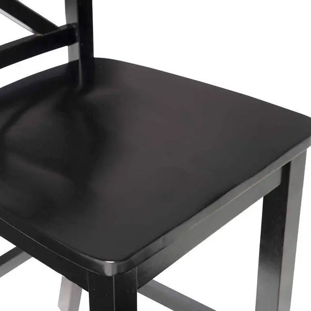 Alt view image 7 of 7 - Linon Home Dcor Black X Back Counter Stool, 16" W x 17.91" D x 37.01" H