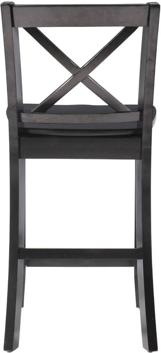 Alt view image 5 of 7 - Linon Home Dcor Black X Back Counter Stool, 16" W x 17.91" D x 37.01" H