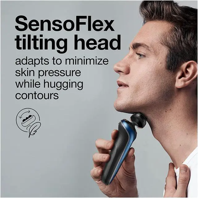 Alt view image 4 of 7 - Braun Series 6 6095cc Electric Razor for Men with SmartCare Center, Beard Trimmer, Stubble Beard Trimmer, Cleansing Brush, Wet & Dry, Rechargeable, Cordless Foil Shaver, Blue