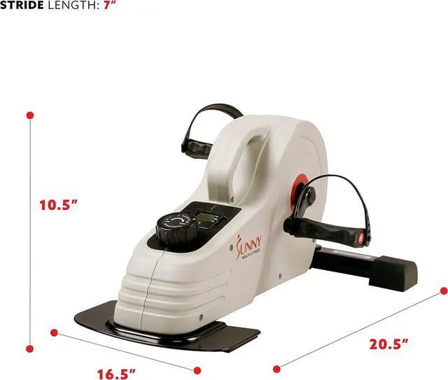 Alt view image 6 of 7 - Sunny Health & Fitness Dual Function Under Desk Pedal Exerciser, Portable Indoor Cardio Mini Bike at Home, Arm/Leg Cycle for Seniors, Optional Magnetic, Motorized & Free SunnyFit App Bluetooth Connect