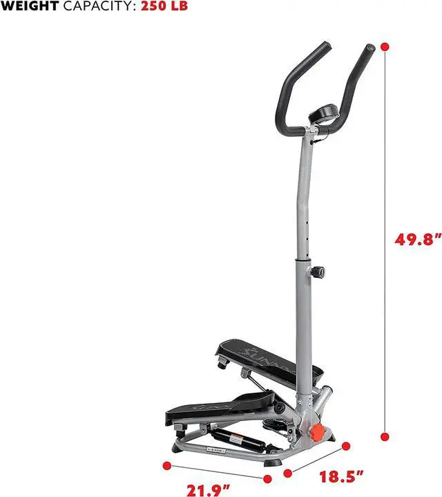 Alt view image 5 of 5 - Sunny Health & Fitness Steppers for Exercise at Home Exercising Workout Cardio Equipment Gym Mini Stair Master Climber Thigh Space Squat Twist Stepper Advanced Twisted Resistance Band Step with Bands