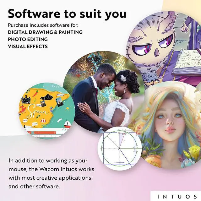 Alt view image 5 of 7 - Wacom Intuos Small Bluetooth Graphics Drawing Tablet, 4 Customizable ExpressKeys, Portable for Teachers, Students and Creators, Compatible with Chromebook Mac OS Android and Windows - Black