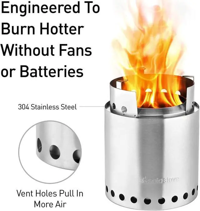 Alt view image 2 of 6 - Sigalect Campfire Camping Stove Portable Stove for Backpacking Outdoor Cooking Great Stainless Steel Camping Backpacking Stove Compact Wood Stove Design-No Batteries or Liquid Fuel Canisters Needed