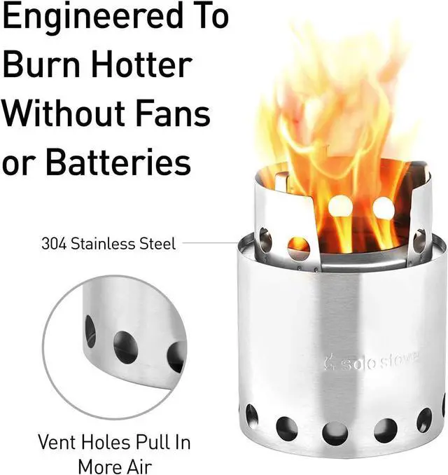 Alt view image 2 of 7 - Solo Stove Lite - Portable Camping Hiking and Survival Stove | Powerful Efficient Wood Burning and Low Smoke | Gassification Rocket Stove for Quick Boil | Compact 4.2 Inches and Lightweight 9 Ounces