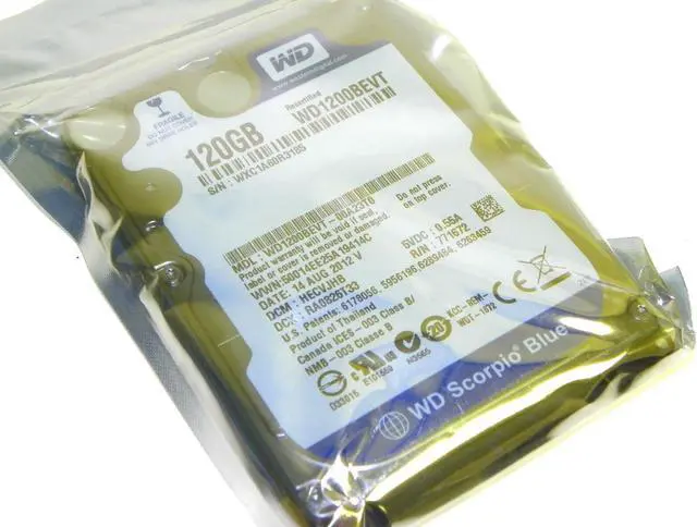 Main image of Western Digital 120GB WD1200BEVT-00A23T0 Factory recertified Laptop Hard Drive
