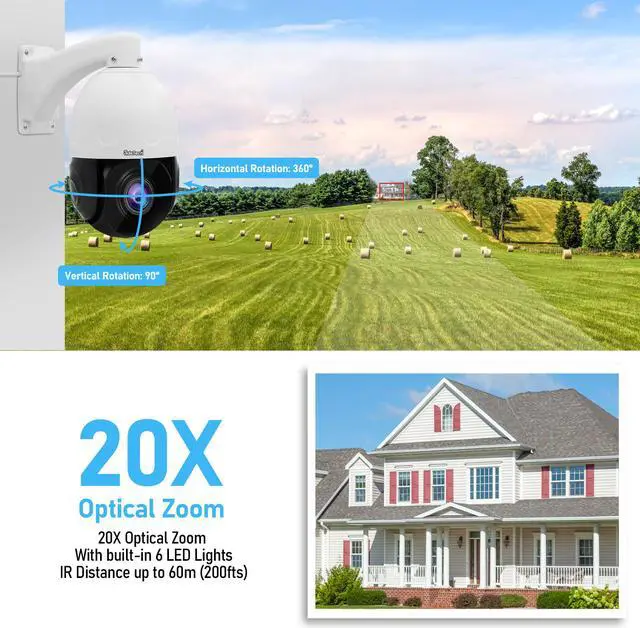 Alt view image 2 of 6 - JideTech 20X PTZ IP Camera With Auto tracking POE Security Camera Outdoor Surveillance