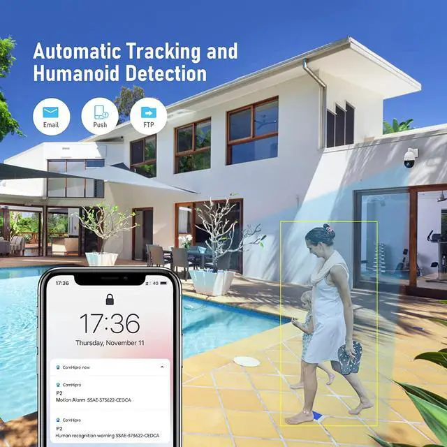 Alt view image 6 of 6 - JideTech 20X PTZ IP Camera With Auto tracking POE Security Camera Outdoor Surveillance