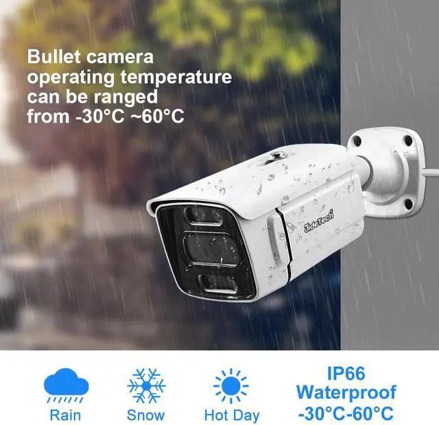Alt view image 4 of 7 - JideTech 8MP/4K POE Security Camera System 4CH with Color Night Vision (NK2-4H-8MP)