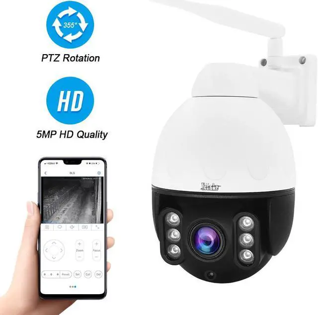 Main image of JideTech 5MP PTZ Camera Outdoor,5X Optical Zoom WiFi IP Camera with Auto Tracking&Human Detection,2-Way Audio,Enhanced Night Vision,SD Card Slot,IP66 Waterproof