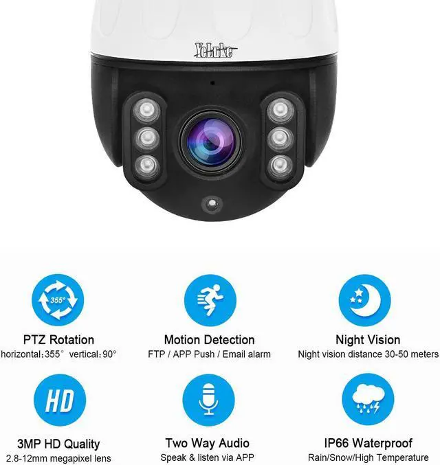 Alt view image 2 of 7 - JideTech 5MP PTZ Camera Outdoor,5X Optical Zoom WiFi IP Camera with Auto Tracking&Human Detection,2-Way Audio,Enhanced Night Vision,SD Card Slot,IP66 Waterproof