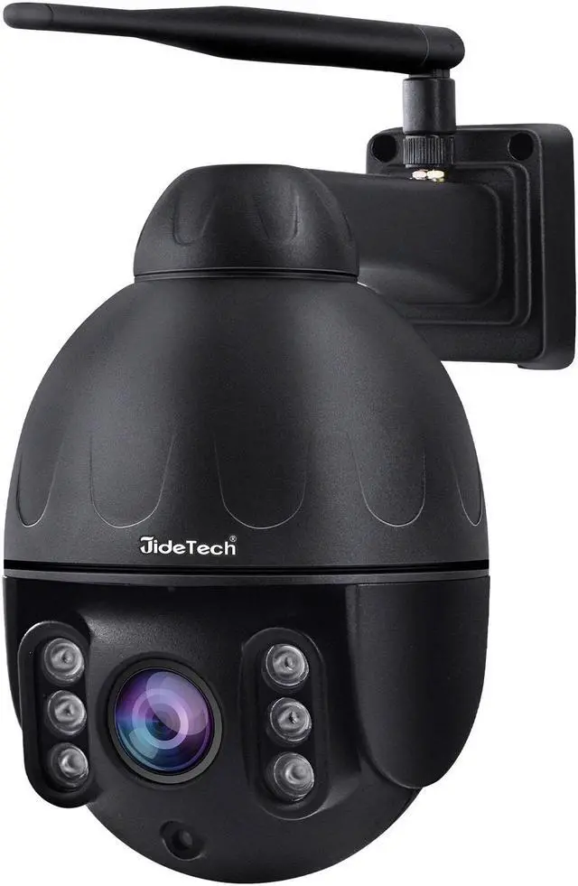 Main image of JideTech 5 x Optical Zoom 5MP Outdoor WiFi Surveillance Camera, PTZ WiFi IP Camera, Outdoor, Rotating 355°/90°, Color Night Vision 50-80m, Personal Detection, Auto Tracking, 2-way Audio, IP66/Black