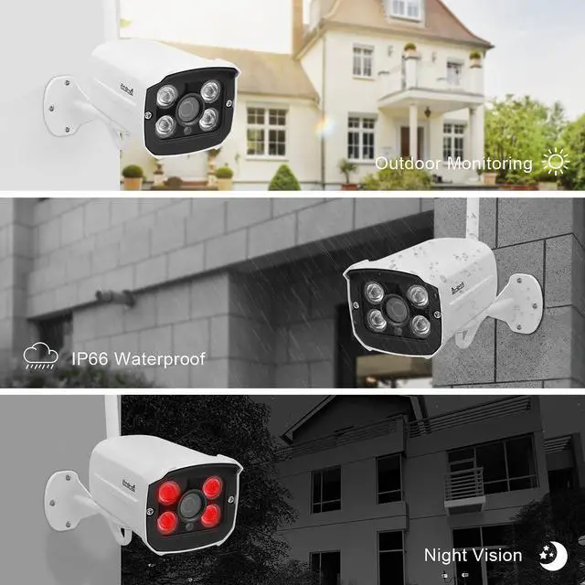 Alt view image 6 of 7 - JideTech Wireless Security Cameras Outdoor with Night Vision,1080P4CH NVR 4Pcs Complete Surveillance Systems Cameras for Home Security Outdoor/Indoor, Waterproof, Motion Alert, No Hard Disk.